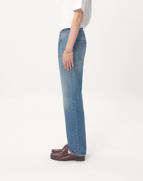 Valentino - Denim Trousers - Blue - Man - Denim