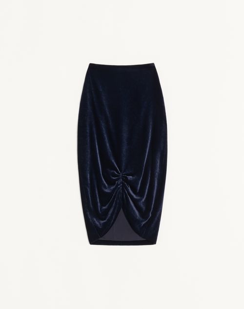 Valentino Velvet Skirt Woman Navy 40