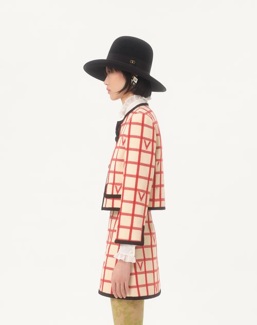 Valentino - Check Vlogo Jacket - Birch/paris - Woman - Jackets And Blazers