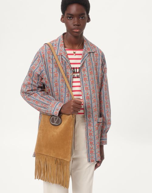 Valentino - Long-sleeved Cotton T-shirt With Chez Valentino Print - Butter/red - Man - Tshirts And Sweatshirts