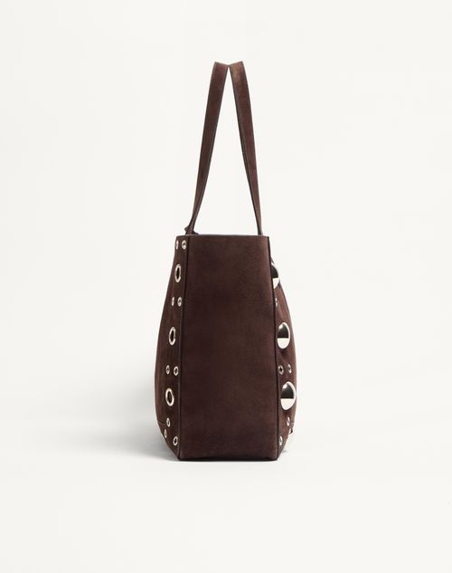 Valentino Garavani - Valentino Garavani Mittlere Nellcôte Einkaufstasche Aus Wildleder - Braun - Frau - Shopper