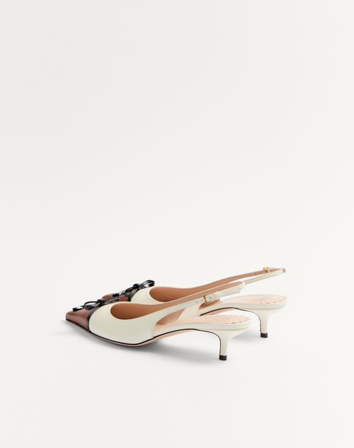 Valentino Garavani - Bepointy Slingback Pumps In Kidskin 45mm - Tobacco/ivory/black - Woman - Pumps