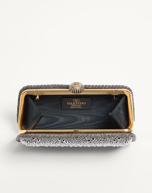 Valentino Garavani - Valentino Garavani Carry Secrets Minaudiere With Rhinestones - Crystal - Woman - Clutches