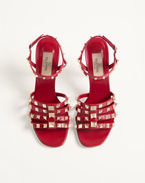 Valentino Garavani - Rockstud Kidskin Sandal 100mm - Red - Woman - Sandals