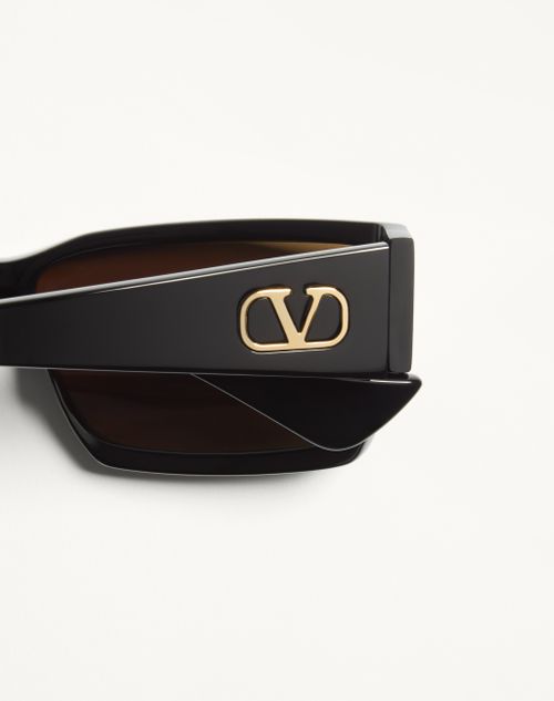Valentino - Rectangular Acetate Eyewear - Black/yellow - Unisex - Eyewear
