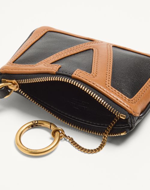 Valentino Garavani - Valentino Garavani Viva Superstar Nappa Leather Key Ring - Black/spice - Woman - Bag Charms And Keyrings