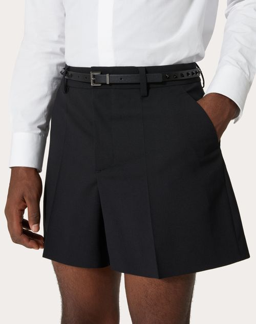 Valentino Garavani - Rockstud Belt In Calfskin 15 Mm - Black - Man - Belts