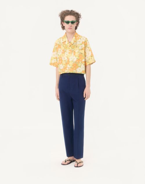 Valentino - Valentino Cotton Bowling Shirt With Papier Floral Print - Multicolor - Man - Shirts