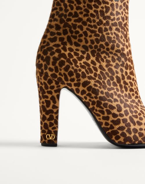 Valentino Garavani - Hotty Boot In Pony-effect Calfskin 100mm - Animal Print - Woman - Boots And Ankle Boots
