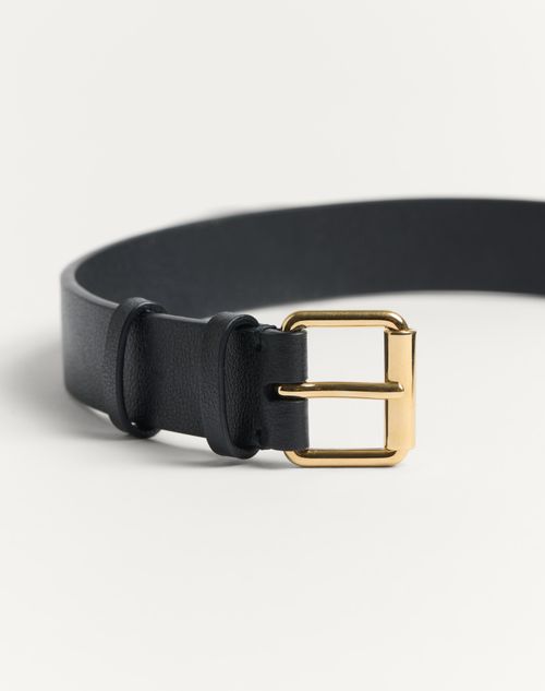 Valentino Garavani - Valentino Garavani Vlogo Signature Leather And Metal Choker - Black - Woman - Jewellery