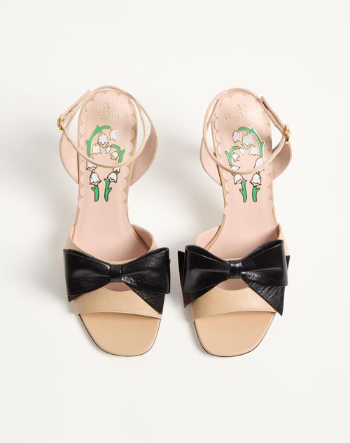 Valentino Garavani - Bowow Sandal In Kidskin 95mm - Sand - Woman - Sandals