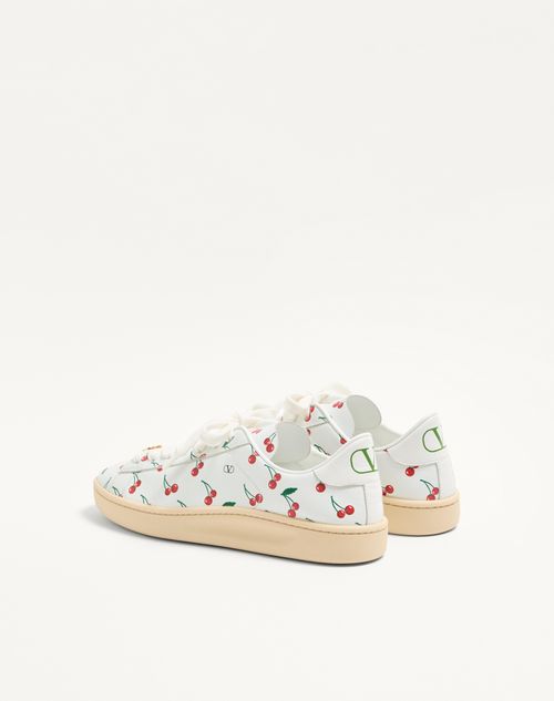 Valentino Garavani - Royco Sneaker In Nappa Calfskin With Cherryfic Pattern - White - Woman - Sneakers