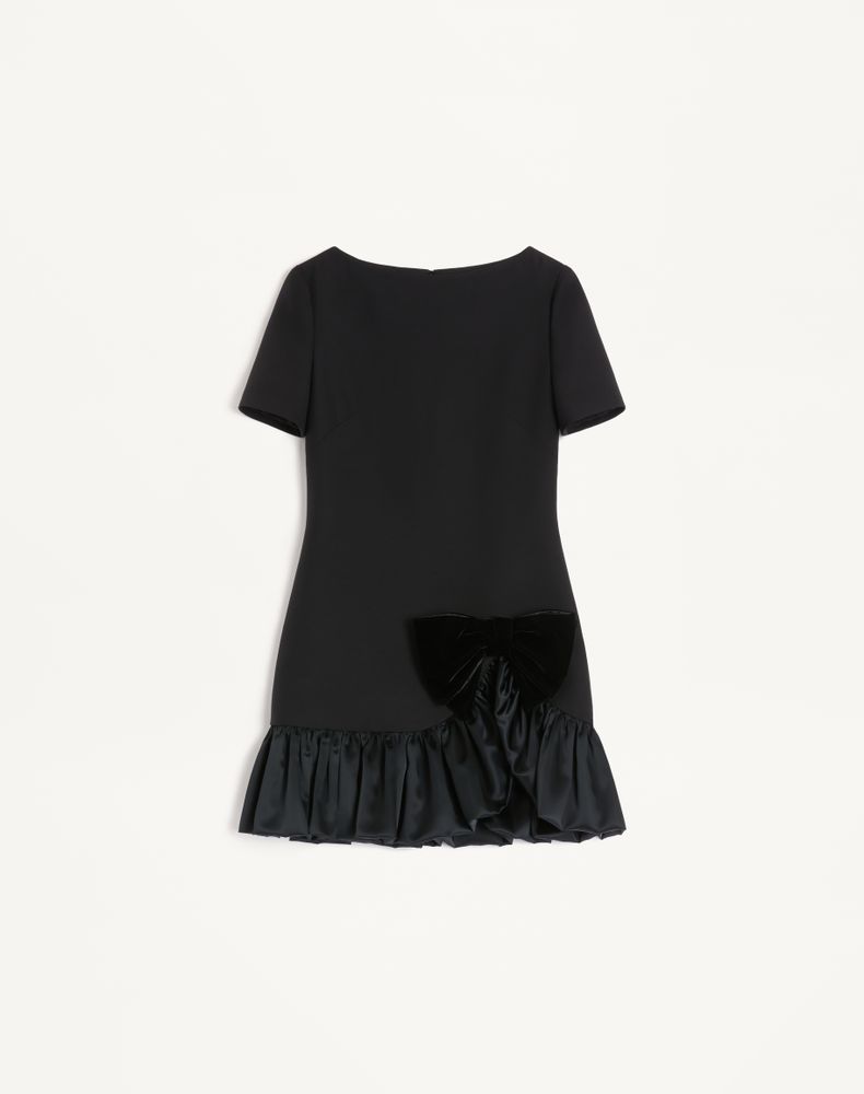 Valentino Women's Black Crepe Couture Short Dress Woman 48