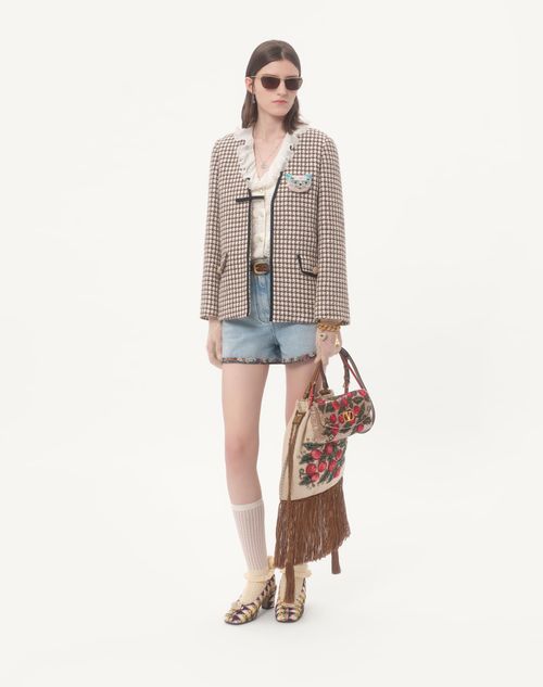 Valentino - Embroidered Denim Shorts - Denim - Woman - Denim