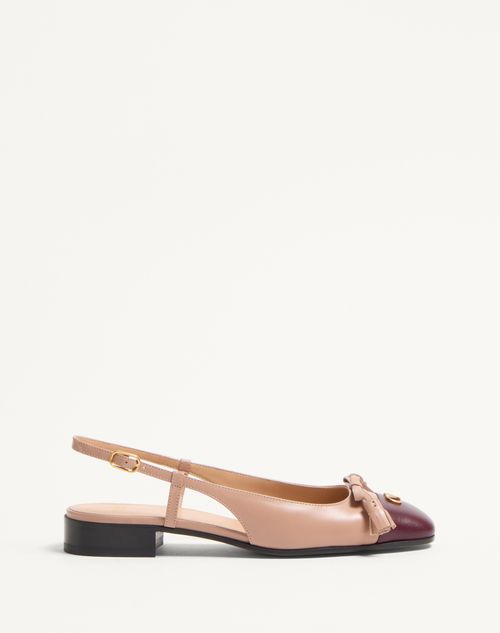 Valentino Valet Du Roi Leather Slingback Ballerina Flat In Nude