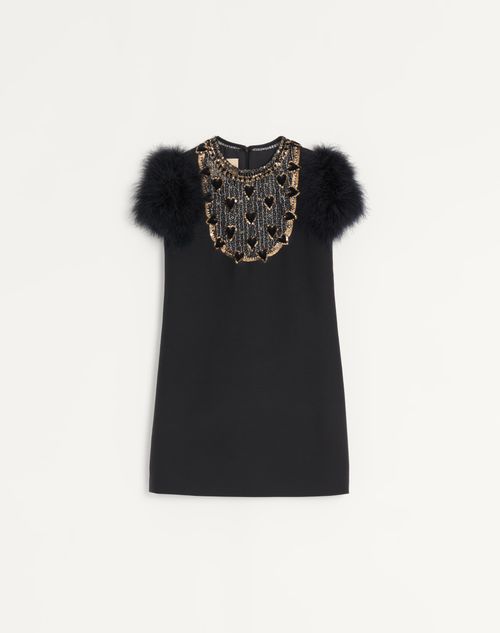 Valentino Embroidered-hearts Mini Dress In Multi