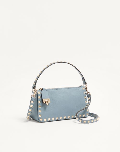 Valentino Garavani - Small Rockstud Grainy Calfskin Crossbody Bag - Stone - Woman - Bags