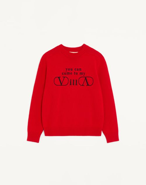 Valentino - Valentino Wool And Cashmere Sweater With You Can Come To My Villa Embroidery - Paris - Man - Knitwear