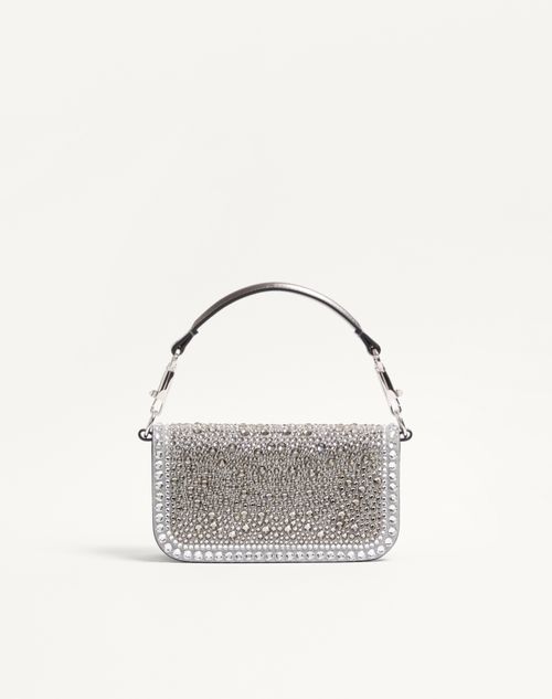 Valentino Garavani - Small Valentino Garavani Locò Shoulder Bag With Rhinestones - Crystal - Woman - Shoulder Bags