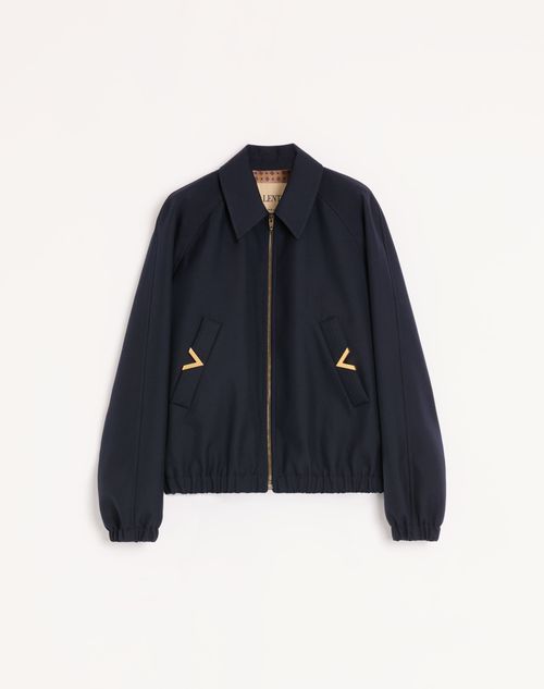 Valentino Valentino Nylon Bomber With Vgold On Side Pockets Man Navy 52