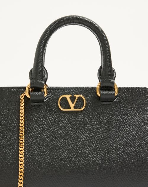 Valentino Garavani - Vlogo Signature Mini Bag In Grainy Calfskin - Black - Woman - Top Handle Bags