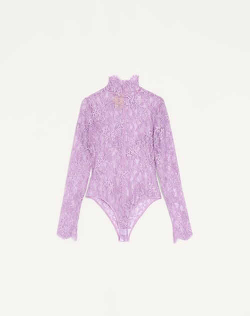 Valentino - Floral Lace Body - Soft Wisteria - Woman - Shirts And Tops