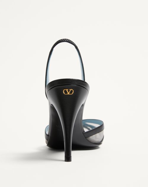 Valentino Garavani - Impudance Slingback Pumps In Kidskin And Mesh 90mm - Black/nude - Woman - Pumps