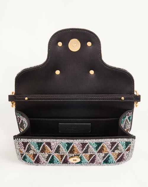 Valentino Garavani - Valentino Garavani Locò Small Embroidered Shoulder Bag - Multicolor - Woman - Shoulder Bags