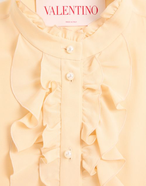 Valentino - Crepe De Chine Shirt - Birch - Woman - Shirts And Tops