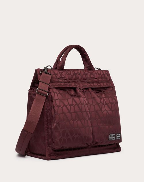 Valentino Garavani - ヴァレンティノ ガラヴァーニ アンド ポーター 2way Vertical Tote Bag - ボルドー - メンズ - トート