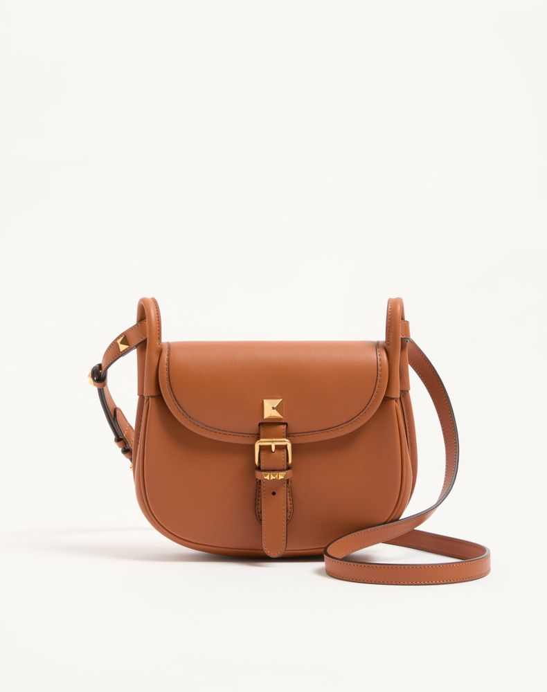 Valentino Garavani Flâneuse Small Leather Shoulder Bag Woman Hazelnut Uni In Brown
