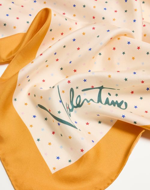 Valentino Garavani - Multicolor Starry Silk Scarf - Vanilla/orange - Woman - Soft Accessories