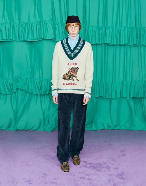 Valentino - Washed Cotton-linen Velvet Pants - Night - Man - Pants And Shorts