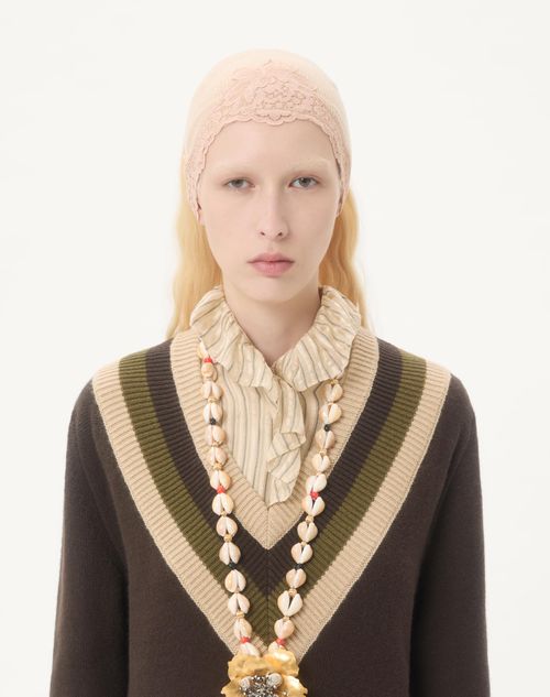 Valentino - Wool Jumper - Dark Fudge/beige - Woman - Knitwear