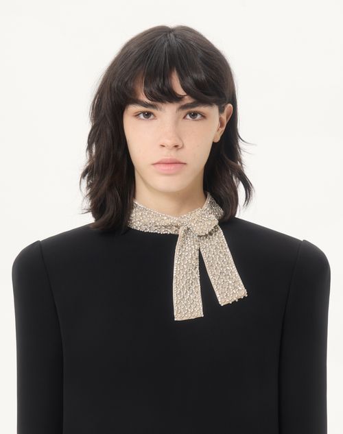 Valentino - Cady Couture Embroidered Dress - Black/silver - Woman - Dresses