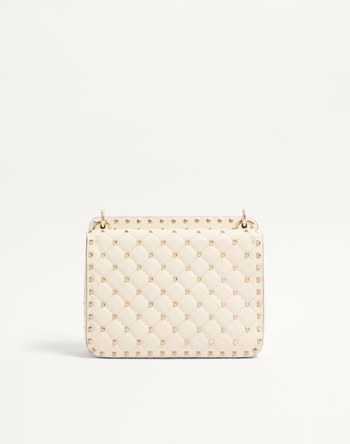 Valentino Garavani - Medium Nappa Rockstud Spike Bag - Light Ivory - Woman - Shoulder Bags