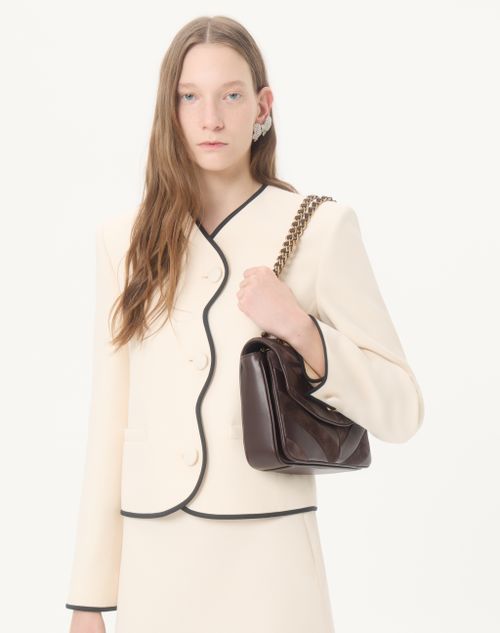 Valentino - Crepe Couture Jacket - Vanilla/black - Woman - Jackets And Blazers