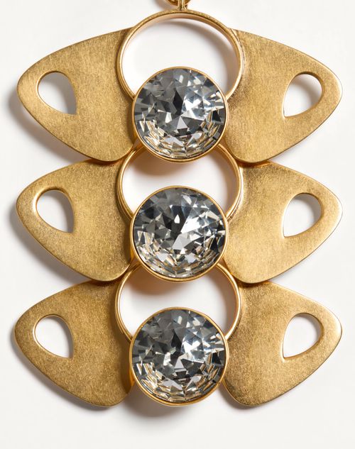 Valentino Garavani - Pages Necklace In Metal And Crystals - Gold/crystal - Woman - Fashion Jewelry