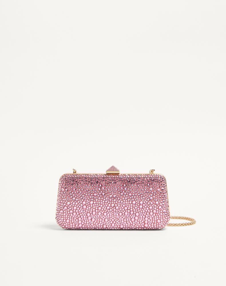 Valentino Garavani Women's Light Pink Carry Secrets Rhinestone Minaudiere Woman Uni