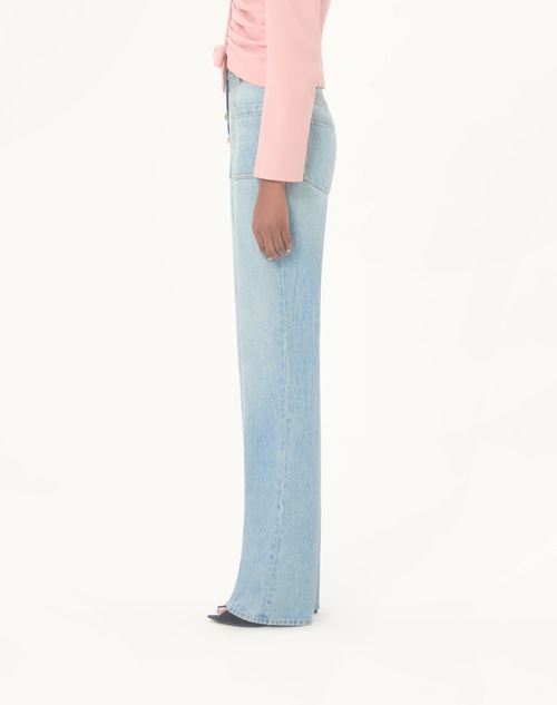 Valentino - Denim Trousers - Denim - Woman - Denim
