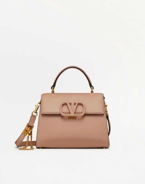 Valentino Garavani - Small Vsling Grainy Calfskin Handbag - Rose Cannelle - Woman - Top Handle Bags