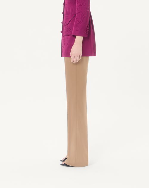 Valentino - Double Duchesse Stretch Trousers - Camel - Woman - Trousers And Shorts