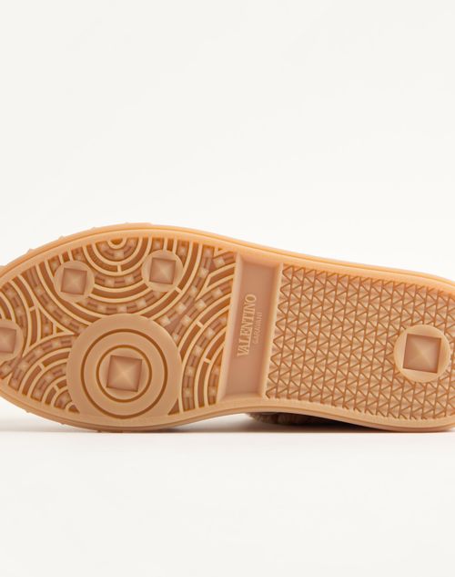 Valentino Garavani - Upvillage Sneaker In Wool And Crust Leather - Camel/glace - Woman - Sneakers
