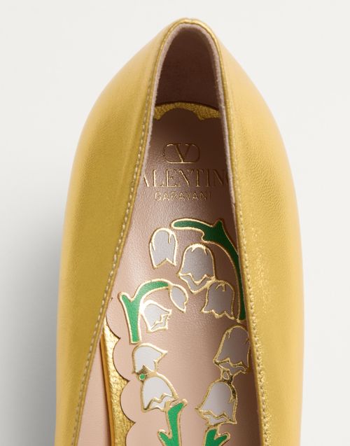 Valentino Garavani - Bowow Pumps In Laminated Nappa 45mm - Antique Gold - Woman - Pumps
