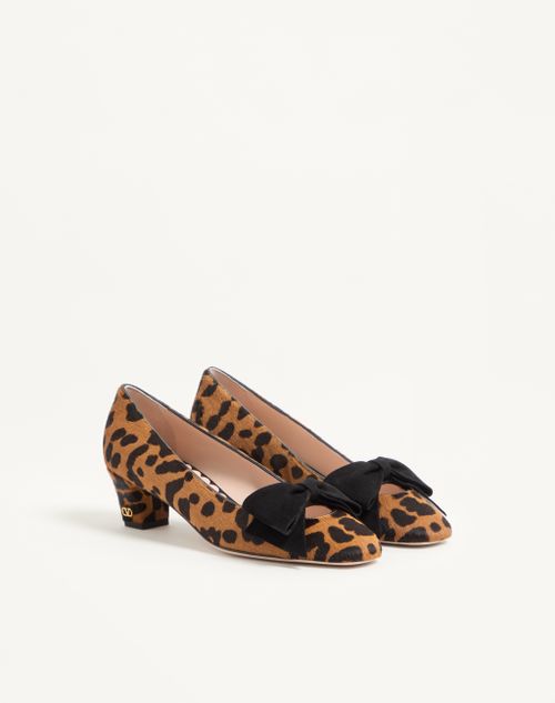 Valentino Garavani - Bowow Pump In Ponyskin Effect Calfskin 45mm - Animal Print - Woman - Pumps And Slingbacks