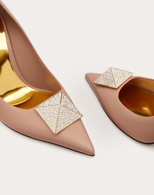 Valentino Garavani - Valentino Garavani One Stud Pump With Crystals 100mm - Rose Cannelle/crystal - Woman - Pumps