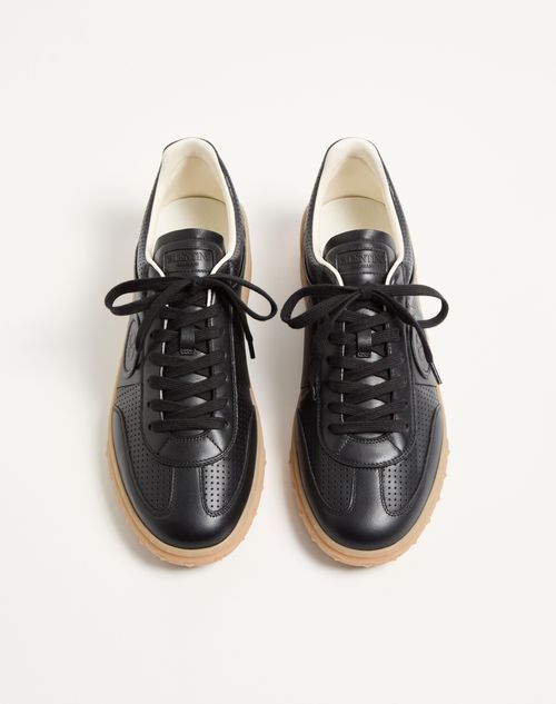 Valentino Garavani - Upvillage Low-top Sneaker In Perforated Nappa Leather - Black - Man - Sneakers