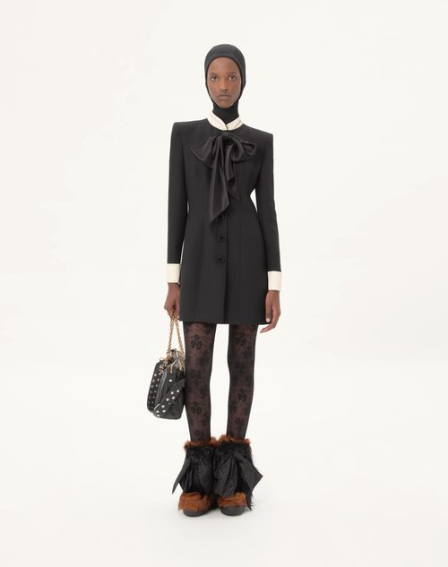Valentino - Crepe Couture Short Dress - Black/champagne - Woman - Dresses