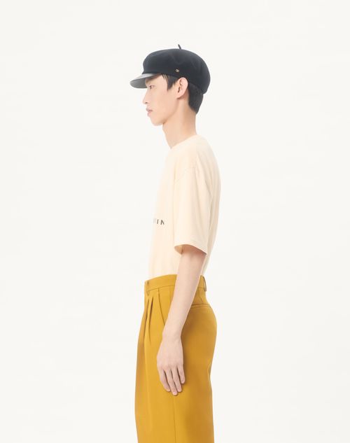 Valentino - Valentino Cotton T-shirt With Made In Valentino Print - Butter/black - Man - Tshirts And Sweatshirts