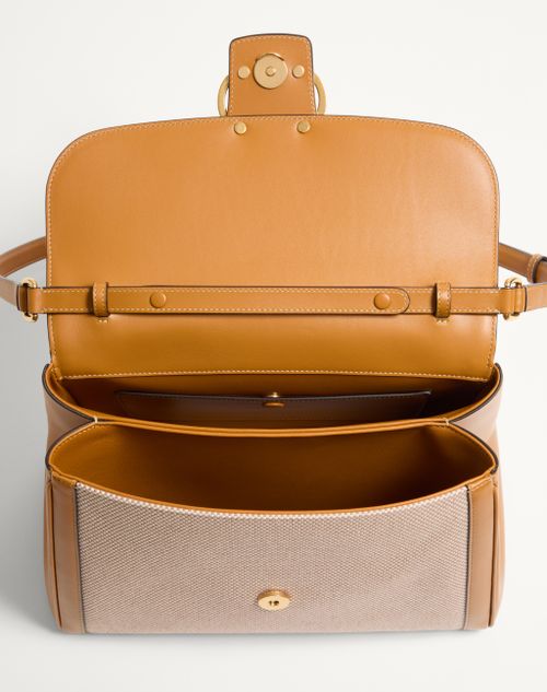 Valentino Garavani - Valentino Garavani 9to5 Canvas Handbag - Natural/tobacco - Woman - Top Handle Bags